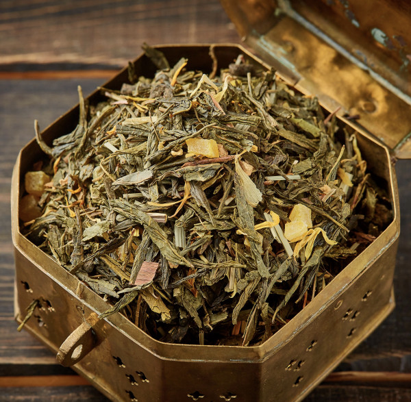Зелёный чай Лайм и Женьшень. Фото